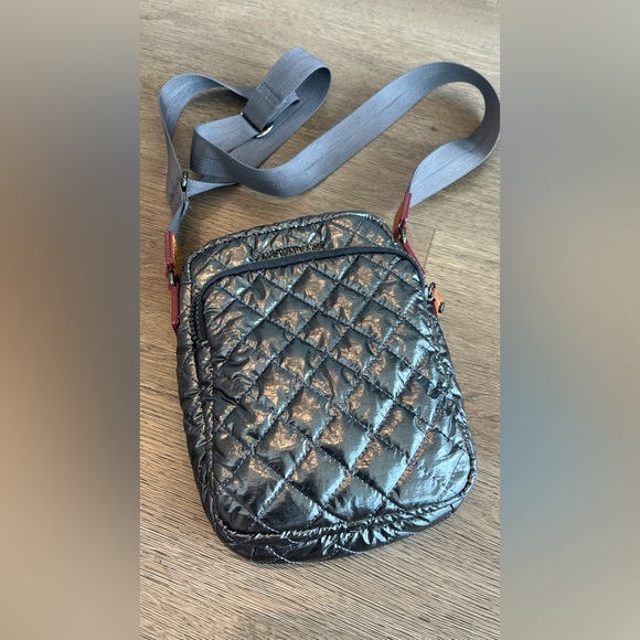 MZ Wallace Metro Quilted Crossbody Bag – Metallic Silver - Picture 5 of 13